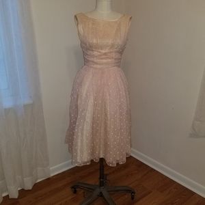 Soft pink 50s vintage homemade prom dress